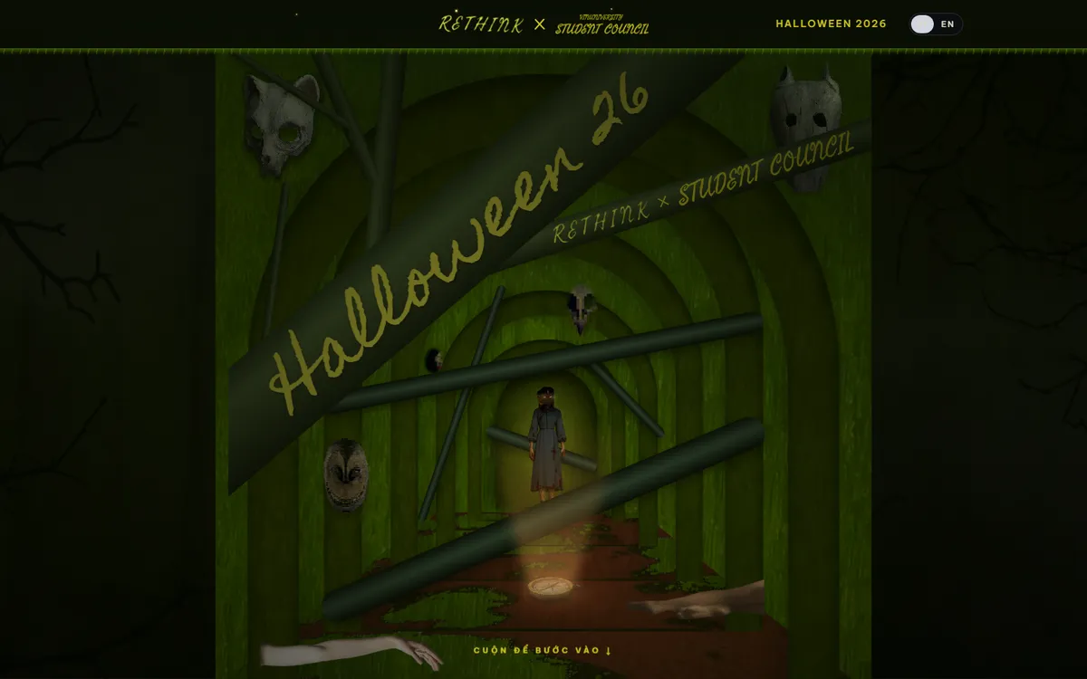 Ảnh chụp trang chủ website ReThink Halloween