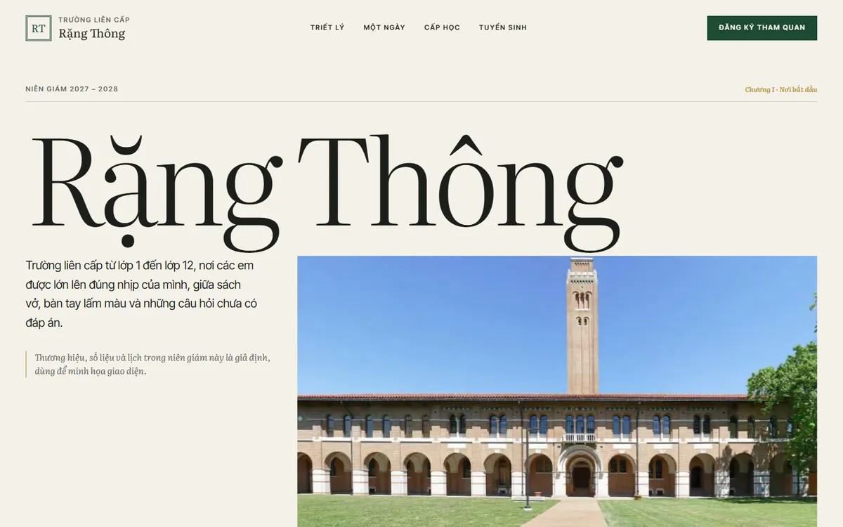 Ảnh chụp mẫu giao diện Rặng Thông